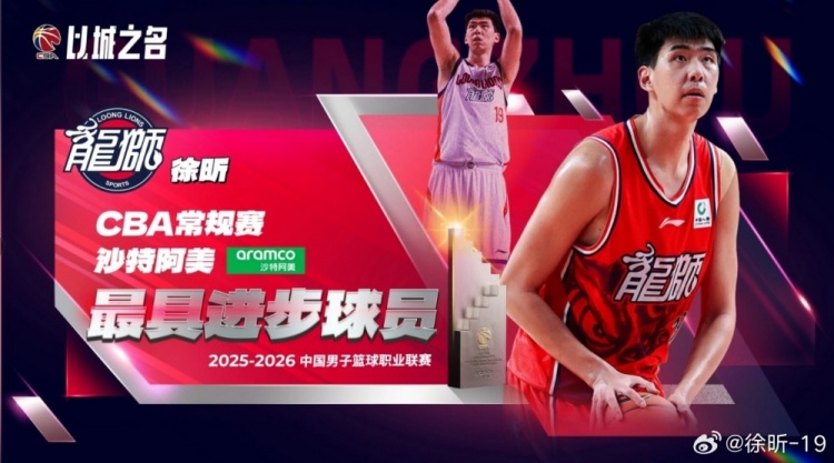 亚博体育-拿下最具进步球员奖！徐昕：戒骄戒躁 继续努力！
